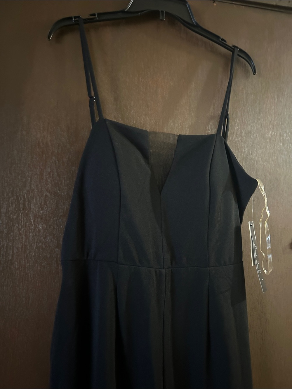 Black Spaghetti Strap Women's jumpsuit- Elegant Evening Style